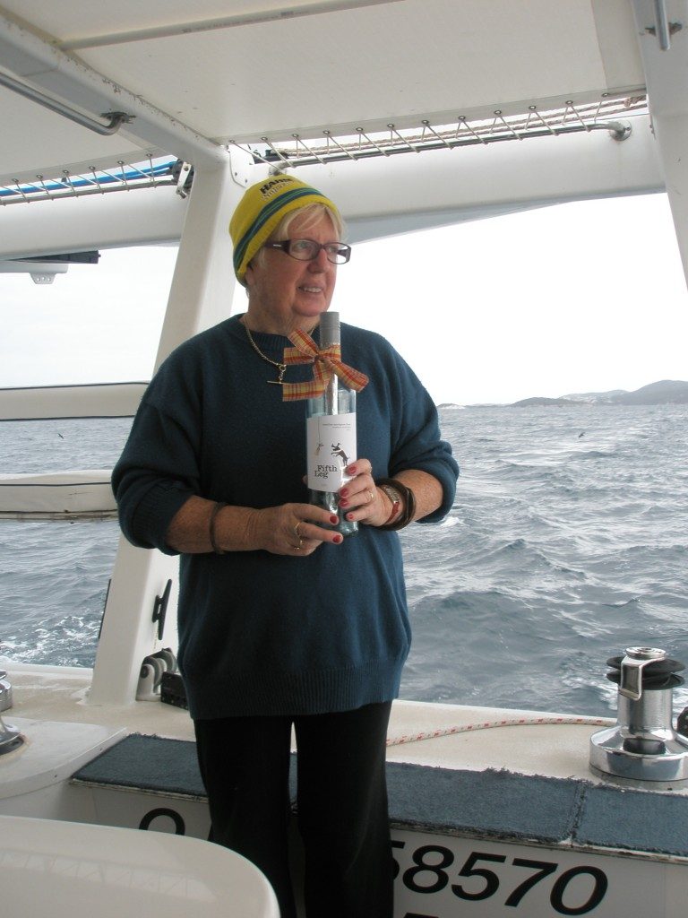 Anne with Bottle in the Southern Ocean 