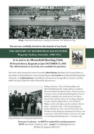 Moorefield Racecourse Book Launch – Oct 13th, 2016